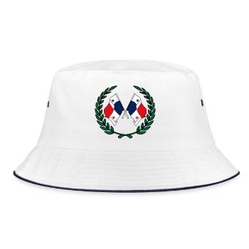Flags Panama in laurel wreath - Bucket Hat - white/navy - Front