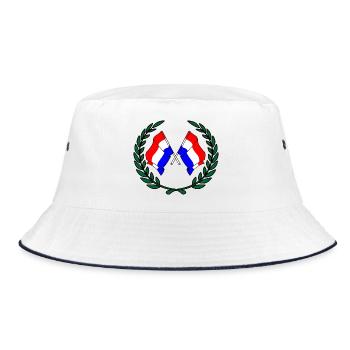 Drapeaux des Pays-Bas en couronne de laurier - Bob - blanc/marine - Devant
