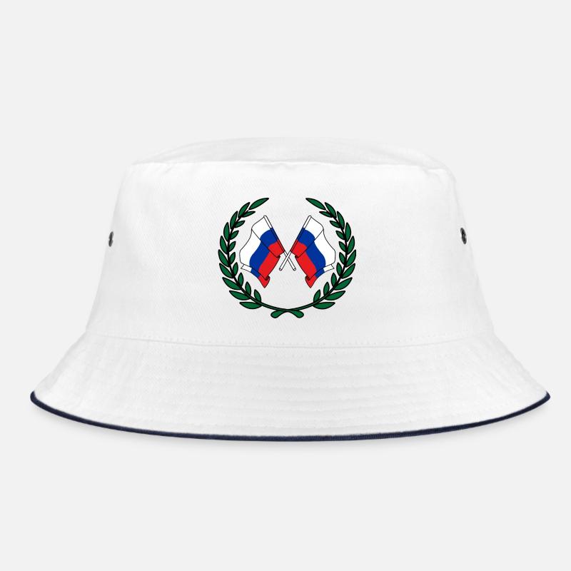 Flags Russia in laurel wreath Bucket Hat