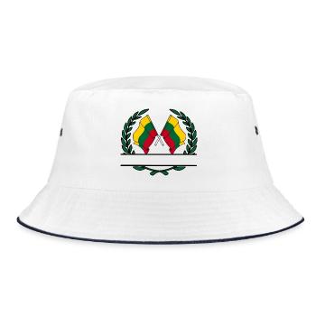Flags Lithuania laurel wreath banner - Bucket Hat - white/navy - Front