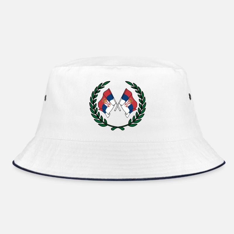 Drapeaux Serbie en couronne de laurier Bob