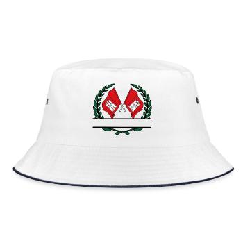 Fahnen Hamburg Lorbeerkranz Banner - Bucket Hat - Weiß/Navy - Vorne