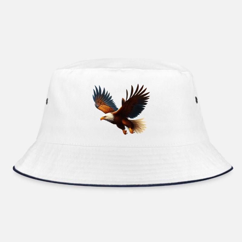 Adler - Bucket Hat - Weiß/Navy