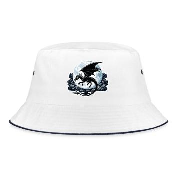 Mystical Dragon Silhouette - Bucket Hat - white/navy - Front