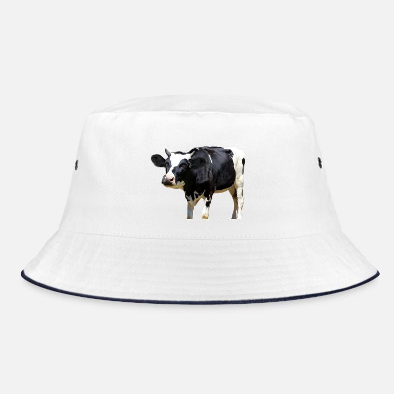 Kuh - Bucket Hat - Weiß/Navy