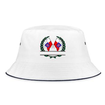 Flags Thuringia laurel wreath banner - Bucket Hat - white/navy - Front