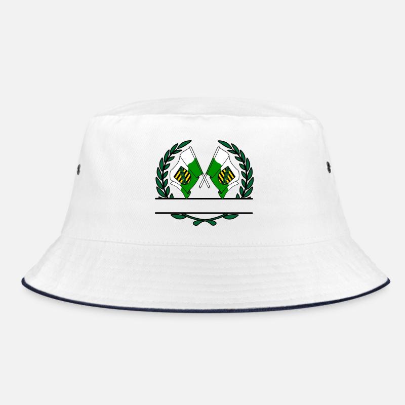 Flags Saxony laurel wreath banner Bucket Hat