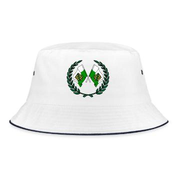 Fahnen Sachsen Lorbeerkranz - Bucket Hat - Weiß/Navy - Vorne