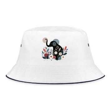 Éléphant floral - Bob - blanc/marine - Devant