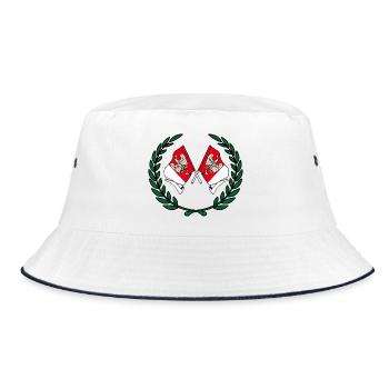 Flags Greater Poland laurel wreath - Bucket Hat - white/navy - Front
