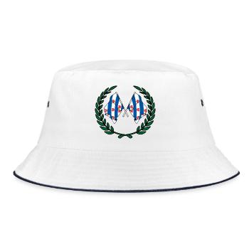 Flaggen Provinz Friesland Lorbeerkranz - Bucket Hat - Weiß/Navy - Vorne