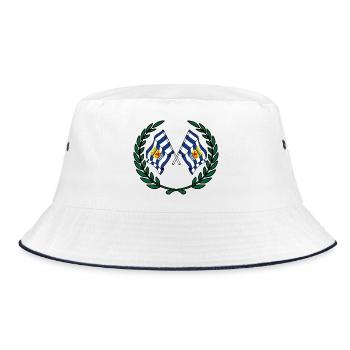 Flaggen Provinz Zeeland Lorbeerkranz - Bucket Hat - Weiß/Navy - Vorne