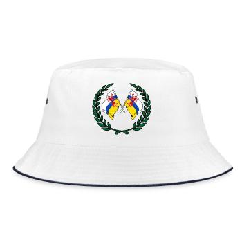 Flags province of Limburg laurel wreath - Bucket Hat - white/navy - Front