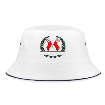 Flaggen Provinz Utrecht Lorbeerkranz Banner - Bucket Hat - Weiß/Navy - Vorne