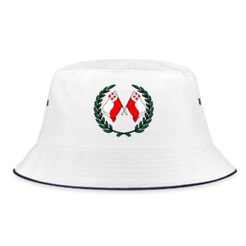 Flags province of Utrecht laurel wreath - Bucket Hat - white/navy - Front