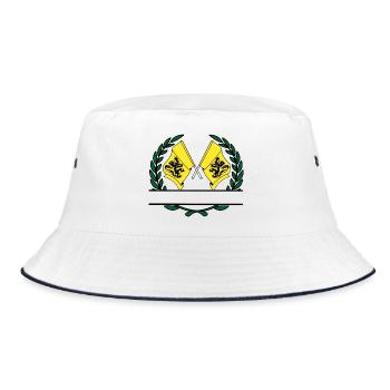 Flags Flanders Belgium laurel wreath banner - Bucket Hat - white/navy - Front