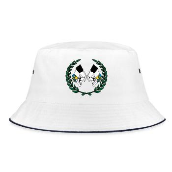 Fahnen Graubünden Schweiz Lorbeerkranz - Bucket Hat - Weiß/Navy - Vorne