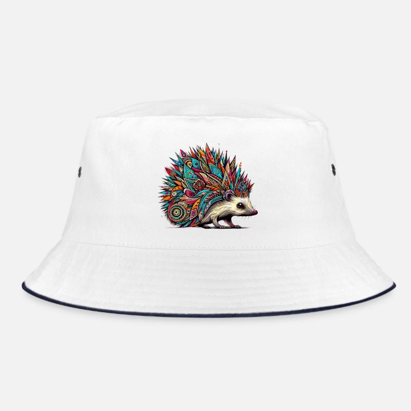 Igel - Bucket Hat - Weiß/Navy