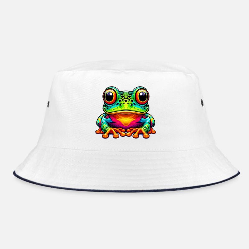 Frosch - Bucket Hat - Weiß/Navy