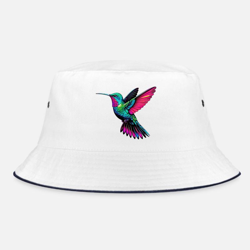 Kolibri - Bucket Hat - Weiß/Navy