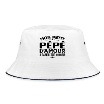 Gift Pépé d'amour I love you with all my heart - Bucket Hat - white/navy - Front
