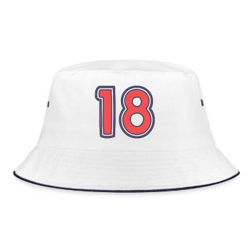 18. 18 YEARS OLD. 18th ANNIVERSARY. 18 BIRTHDAY. - Bucket Hat - white/navy - Front