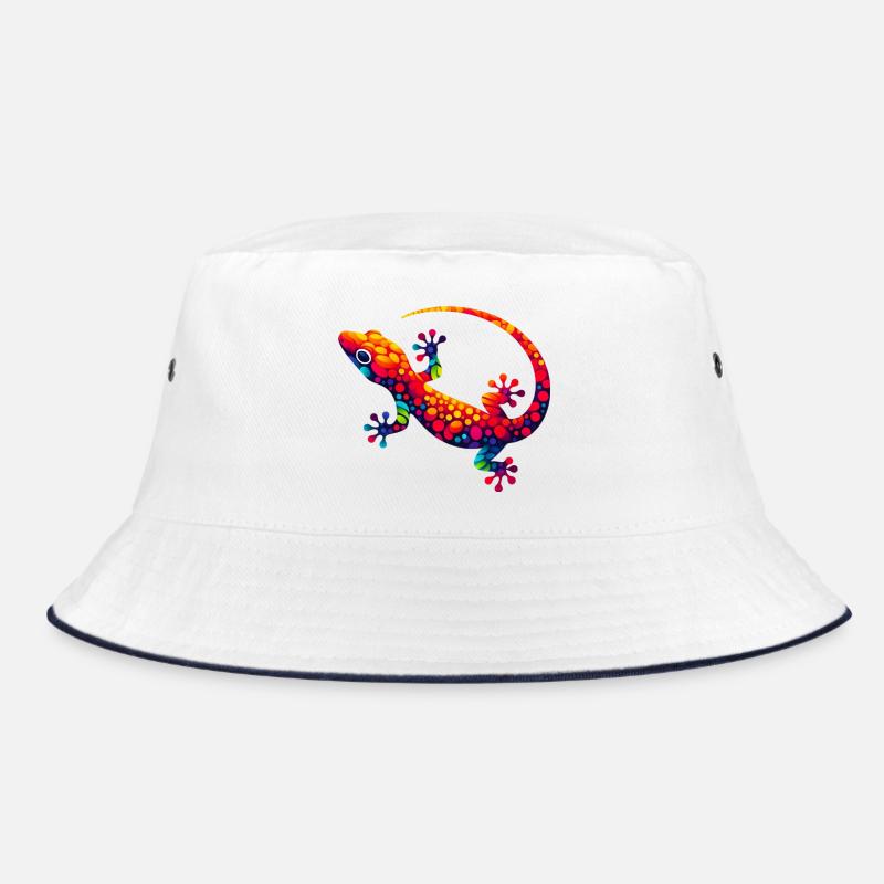 Gecko - Bucket Hat - Weiß/Navy