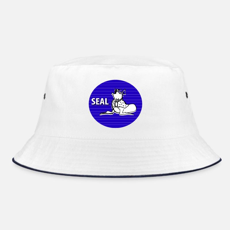 Seehund - Bucket Hat - Weiß/Navy