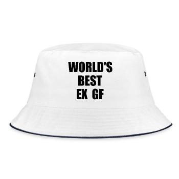 world's best ex gf - Bucket Hat - white/navy - Front