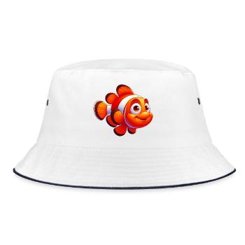 Clownfische - Bucket Hat - Weiß/Navy - Vorne