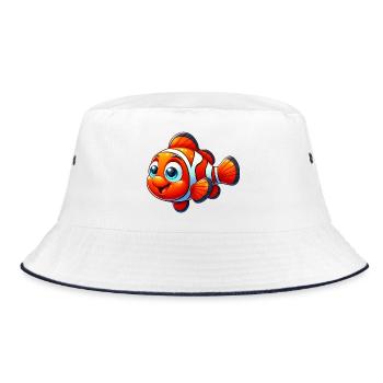 Clownfische - Bucket Hat - Weiß/Navy - Vorne