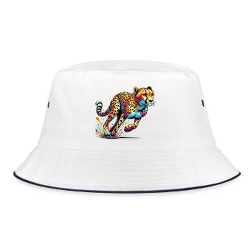 Cheetah - Bucket Hat - white/navy - Front