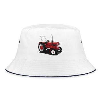 Tracteur classique // Bulldog // Illustration - Bob - blanc/marine - Devant
