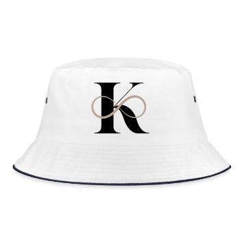 Infinite letter k - Bucket Hat - white/navy - Front