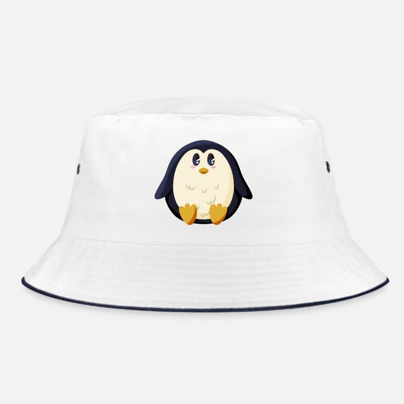 Pummeliger Pinguin - Bucket Hat - Weiß/Navy