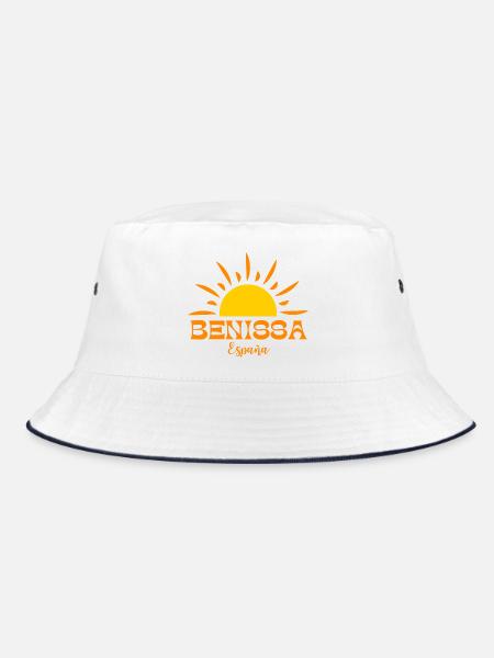 Benissa Espana Sunrise Design - Bucket Hat - white/navy - Front