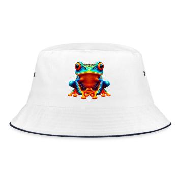 Frog - Bucket Hat - white/navy - Front
