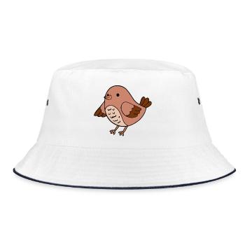 Vogel - Bucket Hat - Weiß/Navy - Vorne