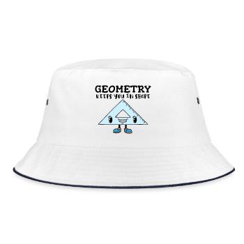 Règle triangulaire souriante - Funny Geometry Figure - Bob - blanc/marine - Devant