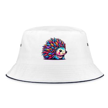Igel - Bucket Hat - Weiß/Navy - Vorne