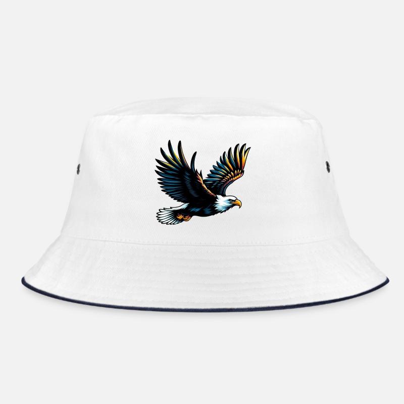Adler - Bucket Hat - Weiß/Navy
