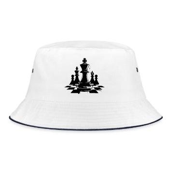 Chess Pieces Graphics - Bucket Hat - white/navy - Front
