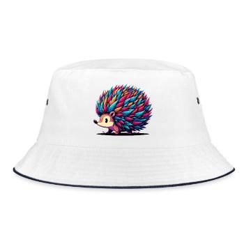 Igel - Bucket Hat - Weiß/Navy - Vorne