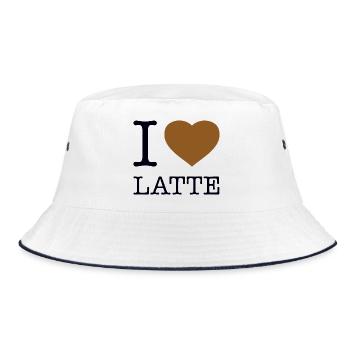 I LOVE LATTE - Bucket Hat - white/navy - Front