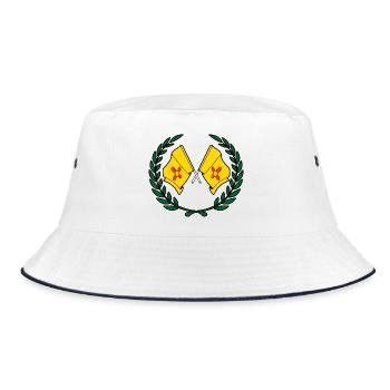 Flags USA New Mexico in laurel wreath - Bucket Hat - white/navy - Front