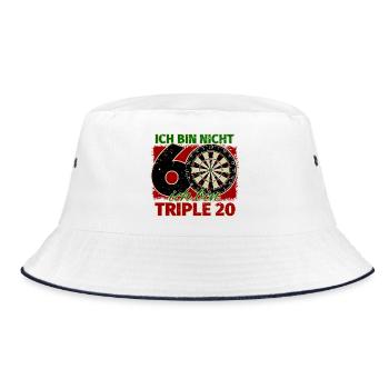 Ich bin nicht 60 ich bin Triple 20 Geburtstag Dart - Bucket Hat - Weiß/Navy - Vorne