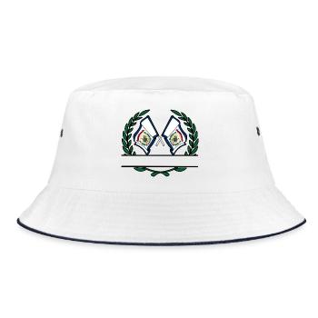 Flags USA West Virginia laurel wreath banner - Bucket Hat - white/navy - Front