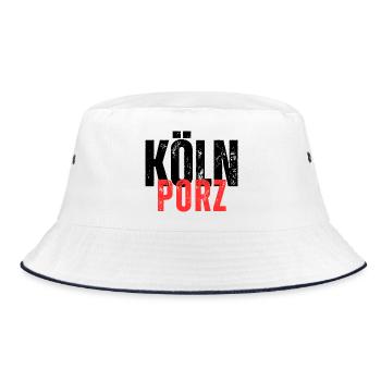 Porz schwarz rot - Bucket Hat - Weiß/Navy - Vorne