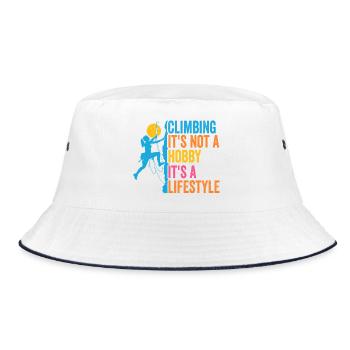 Climbing - It's Not a Hobby. It's a Lifestyle - Bucket Hat - white/navy - Front