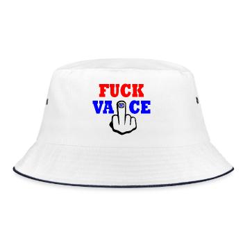 fuck vance - Bucket Hat - Weiß/Navy - Vorne